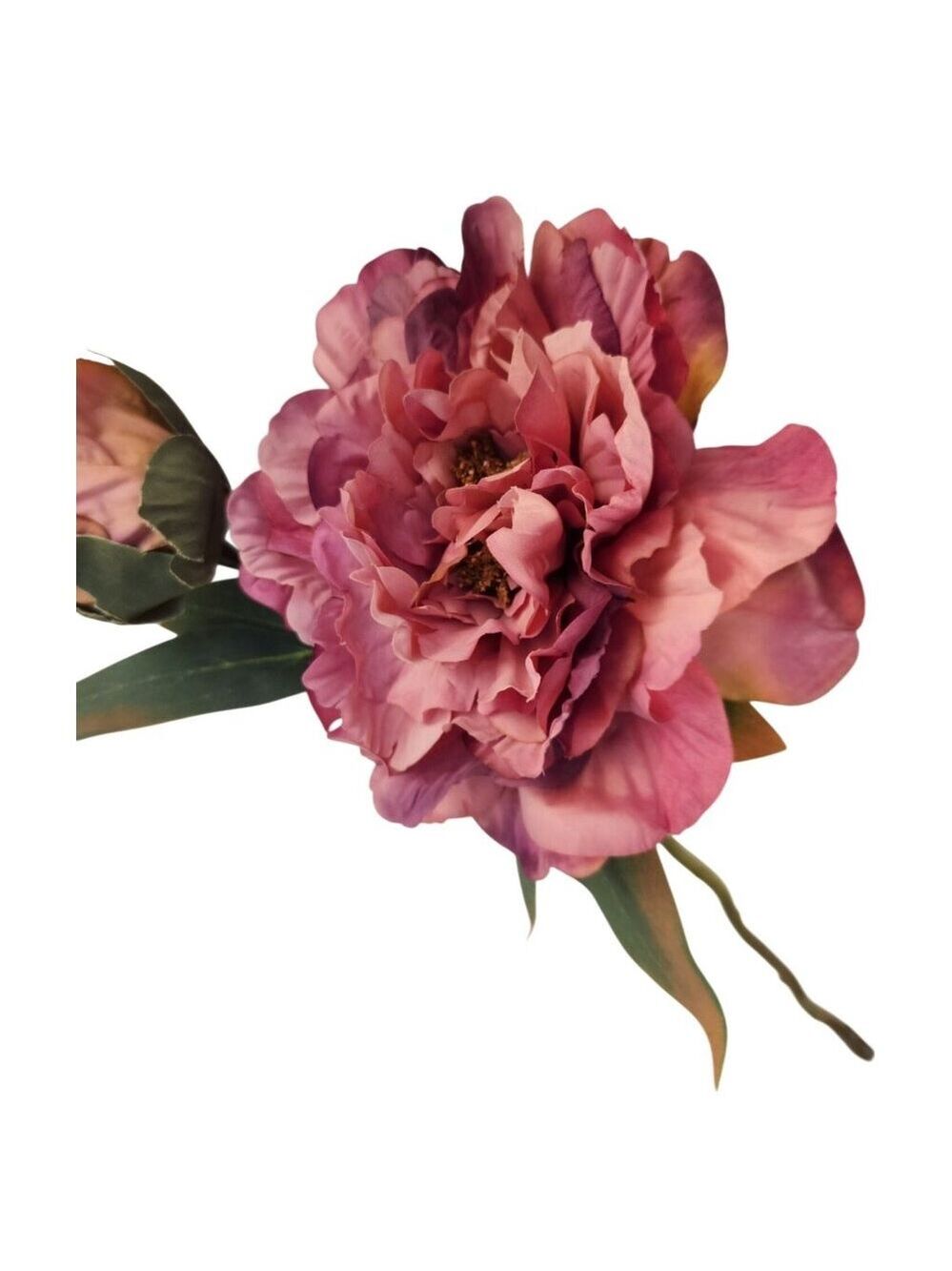 Lavender Wine Faux Peony Stem 18 Inch Wedding Artificial Silk Flower - Picture 10 of 10